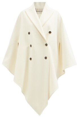 Alexandre Vauthier Double-breasted Felted-wool Cape Coat - White