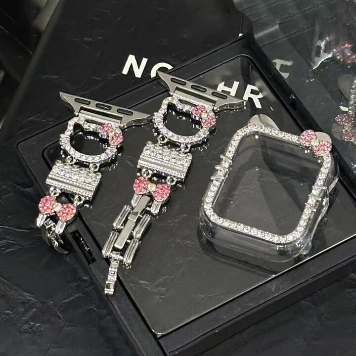CAOWTAN Bling Cartoon For Apple Watch Ultra Series 38/40/41Mm Strap Girl & apos;s Heart Birthday Gift Suitable For Iwatch 42/44/45Mm Watch Case