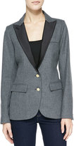 Thumbnail for your product : Smythe Boy Satin-Collar Flannel Blazer