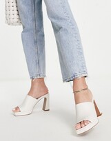 Thumbnail for your product : Qupid QUPIDplatform mule heeled sandals in off white