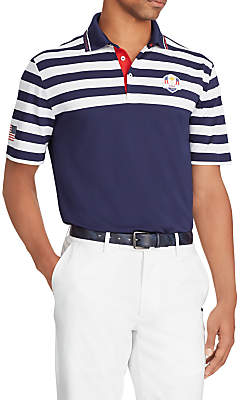 Ralph Lauren Polo Golf By Ryder Cup Stripe Polo Shirt, French Navy/White