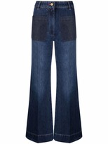 Thumbnail for your product : VVB Contrasting-Pockets Flared Jeans