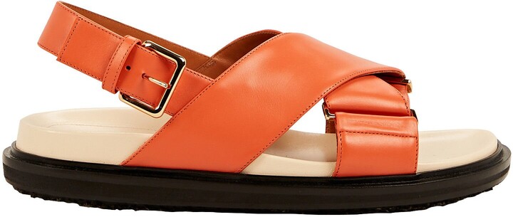 Marni Fussbett Leather Slide Sandals - ShopStyle