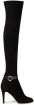 Thumbnail for your product : Jimmy Choo Buckled Embellished Suede Over-the-knee Boots