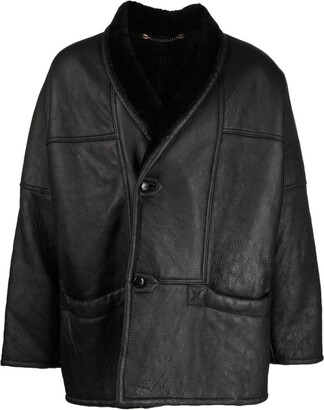 A.N.G.E.L.O. Vintage Cult 1980s Shearling-Lined Leather Coat