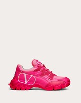 Thumbnail for your product : Valentino Garavani Garavani Climbers Sneaker In Calfskin Leather And Fabric Women Neon Pink/white Polyamide 100%, Calfskin 37.5