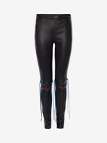 Thumbnail for your product : Alexander McQueen Whip-Stitched Leather Leggings