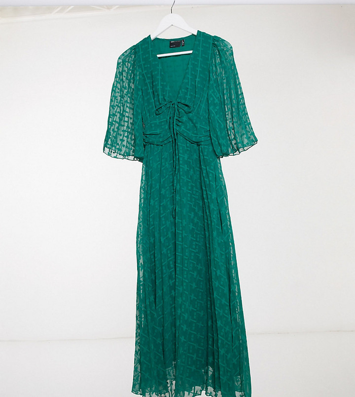 forest green lace midi dress