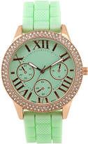 Thumbnail for your product : JCPenney FASHION WATCHES Womens Crystal-Accent Multifunction-Look Silicone Strap Watch