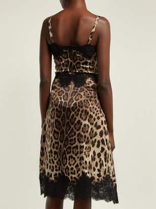 Dolce & Gabbana Leopard Print Silk Blend Satin Dress - Womens - Leopard