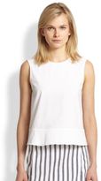 Thumbnail for your product : Theory Palatial Button-Back Stretch Cotton Top
