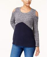 Thumbnail for your product : Style&Co. Style & Co Colorblocked Cold-Shoulder Sweater, Created for Macy's