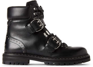 Jimmy Choo Black Breeze Studded Leather Combat Boots