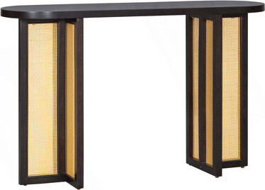 Bay Isle Home Farmhouse Narrow Rattan Console Table Entryway Table With Storage
