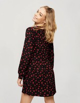 Thumbnail for your product : Miss Selfridge smock dress in black rose print