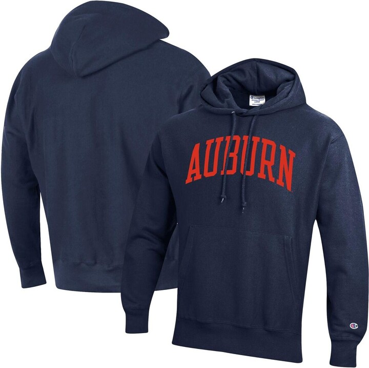 Men's Champion Navy Auburn Tigers Team Arch Reverse Weave Pullover Hoodie