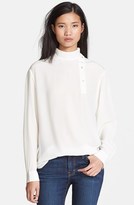 Thumbnail for your product : Current/Elliott Charlotte Gainsbourg for Button Neck Silk Blouse