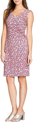 Nic+Zoe Plus Size Bright-Stone Printed Twist Knit Sleeveless Dress