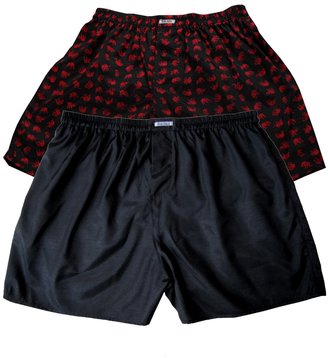 2 x Beautiful Underwear Sleep Wear 100% Thai Silk Blend Boxer Shorts (SIZE : 34-36 Inches)