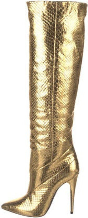 Saint Laurent Women's Gold Boots | ShopStyle
