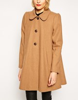Thumbnail for your product : ASOS COLLECTION Swing Coat with Contrast Faux Fur Collar