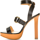 Thumbnail for your product : DSquared 1090 Dsquared2 Black Pebbled Leather Stampatino Heels