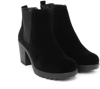 Nasty Gal Womens Step On It Faux Suede Boot - Black - 3