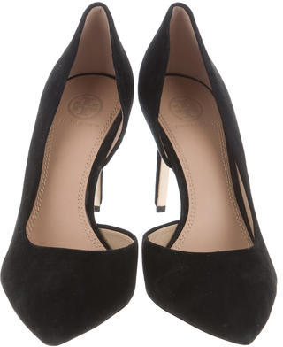 Tory Burch Suede Pointed-Toe Pumps
