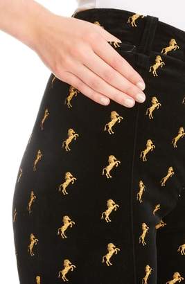 Chloé Horse Embroidered Velvet Pants