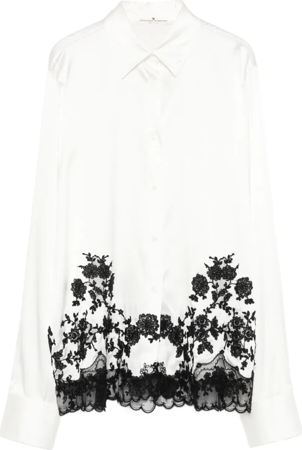 Ermanno Scervino Lace Embroidered Shirt