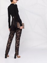Thumbnail for your product : Philipp Plein High-Waisted Lace-Patterned Trousers