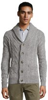 Thumbnail for your product : JACHS grey wool blend cable knit shawl collar cardigan