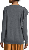 Thumbnail for your product : Elizabeth and James Orly Ruffle-Trim Pullover Sweater, Charcoal