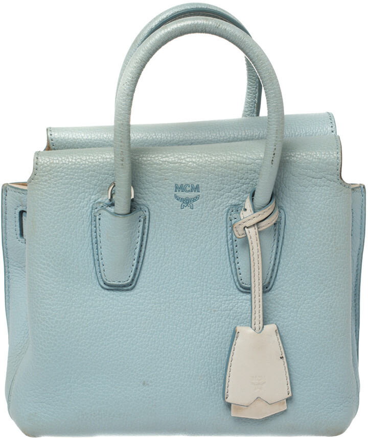 mcm blue tote bolsa