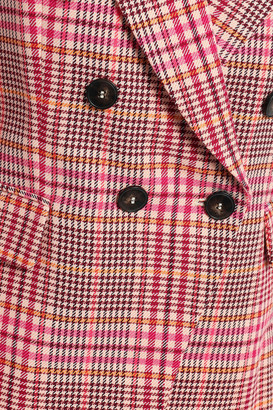Stella Jean Double-breasted Prince Of Wales Checked Cotton-blend Blazer