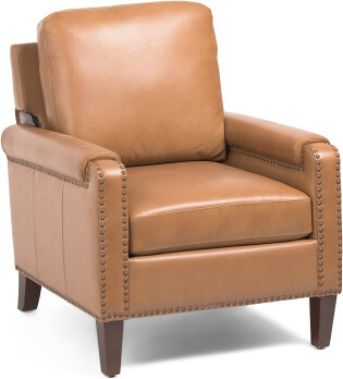 TJMAXX 32X37 Leather Kunz Accent Chair, Polyester/Leather