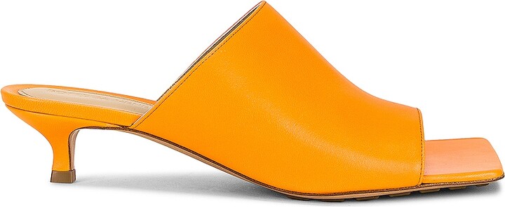 Bottega Veneta Stretch Mule Sandals in Tangerine