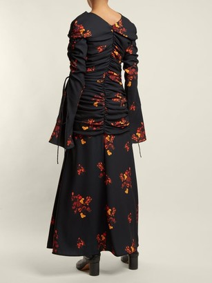 Ellery Above Board Ruched Maxi Dress - Black Multi