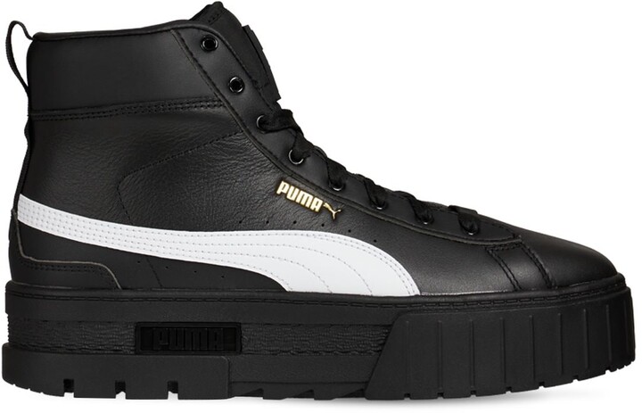 puma black leather sneakers