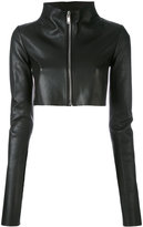 Thumbnail for your product : Rick Owens Lilies cropped leather jacket