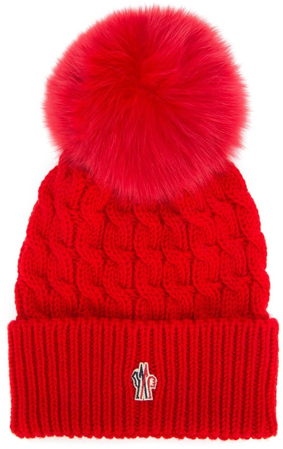 red moncler beanie