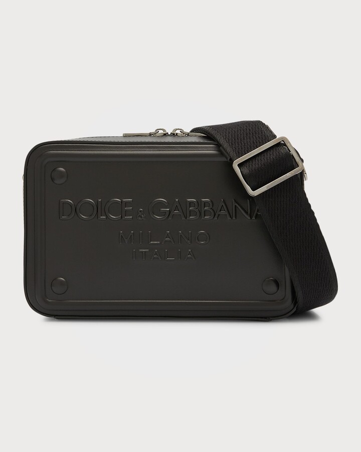 Dolce & Gabbana Men's Embossed Logo Leather Crossbody Bag - ShopStyle