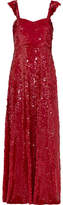 Valentino - Paillette-embellished Silk-georgette Gown - Red