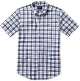 Thumbnail for your product : Classic Fit Poplin Short Sleeve Navy and White Cotton Casual Shirt Single Cuff Size Large by Charles Tyrwhitt