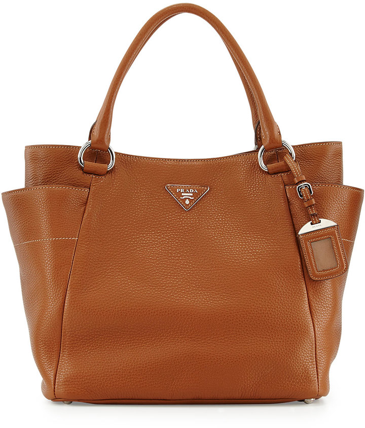 Prada Daino SidePocket Tote Bag, Medium Brown (Brandy) ShopStyle