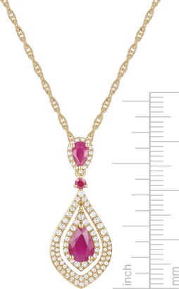 Macy's Sapphire (1-1/4 ct. t.w.) and Diamond (1/2 ct. t.w.) Pendant Necklace in 14k Gold (Also available in Ruby and Emerald)