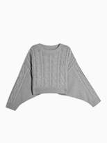 Thumbnail for your product : Topshop Super Crop Cable Knit Jumper - Grey