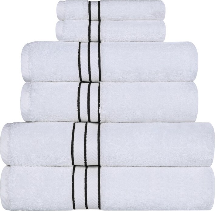 Premium Cotton Solid Plush Heavyweight Hotel Luxury Towel Set, Black