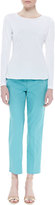 Thumbnail for your product : Lafayette 148 New York Metro Bleecker Cropped Pants, Turquoise