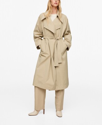 mango belt flowy trench